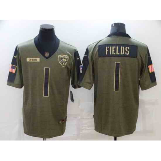 Men's Chicago Bears #1 Justin Fields 2021 Salute To Service Limited Jersey->pittsburgh steelers->NFL Jersey