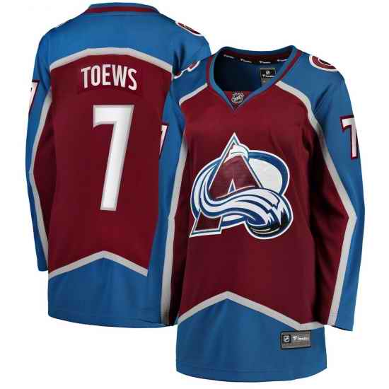 Womens Adidas Colorado Avalanche7 Devon Toews Burgundy Home Authentic Stitched NHL Jersey->carolina hurricanes->NHL Jersey
