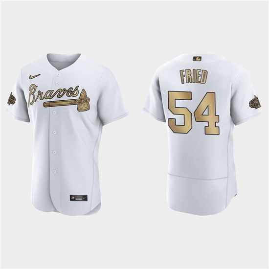 Men Atlanta Braves #54 Max Fried 2022 All Star White Flex Base Stitched Baseball Jersey->atlanta braves->MLB Jersey