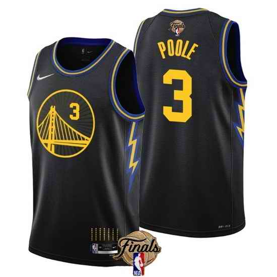 Men Golden State Warriors #3 Jordan Poole 2022 Black NBA Finals Stitched Jersey->boston celtics->NBA Jersey