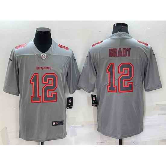 Men Tampa Bay Buccaneers #12 Tom Brady Grey Atmosphere Fashion Stitched Jersey->san francisco 49ers->NFL Jersey