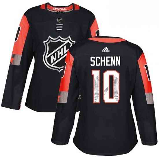 Womens Adidas St Louis Blues #10 Brayden Schenn Authentic Black 2018 All Star Central Division NHL Jersey->women nhl jersey->Women Jersey