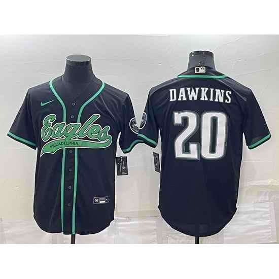 Men Philadelphia Eagles #20 Brian Dawkins Black Cool Base Stitched Baseball Jersey->philadelphia eagles->NFL Jersey