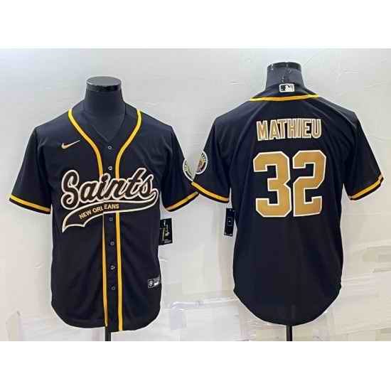 Men New Orleans Saints #32 Tyrann Mathieu Black Stitched MLB Cool Base Nike Baseball Jersey->los angeles chargers->NFL Jersey