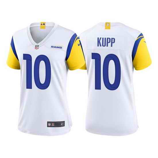 Women Los Angeles Rams #10 Cooper Kupp White Stitched Football Limited Jersey->women nfl jersey->Women Jersey