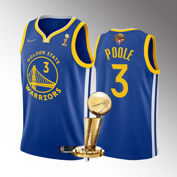 Men's Golden State Warriors #3 Jordan Poole Royal 2022 NBA Finals Champions Stitched Jersey->golden state warriors->NBA Jersey