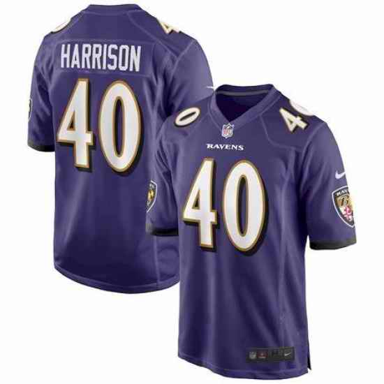 Men's Baltimore Ravens Malik Harrison #40 Nike Purple Vapor Limited Jersey->kansas city chiefs->NFL Jersey