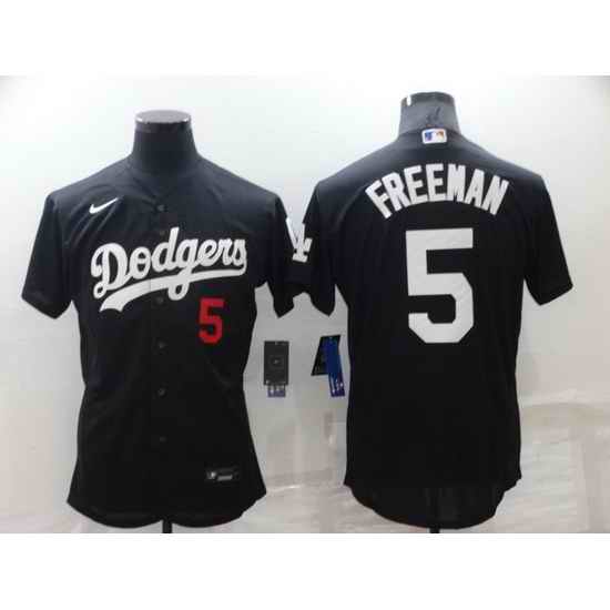 Men Los Angeles Dodgers #5 Freddie Freeman Black Flex Base Stitched jersey->los angeles angels->MLB Jersey