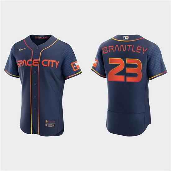 Men Houston Astros #23 Michael Brantley 2022 Navy City Connect Flex Base Stitched Baseball jersey->houston astros->MLB Jersey