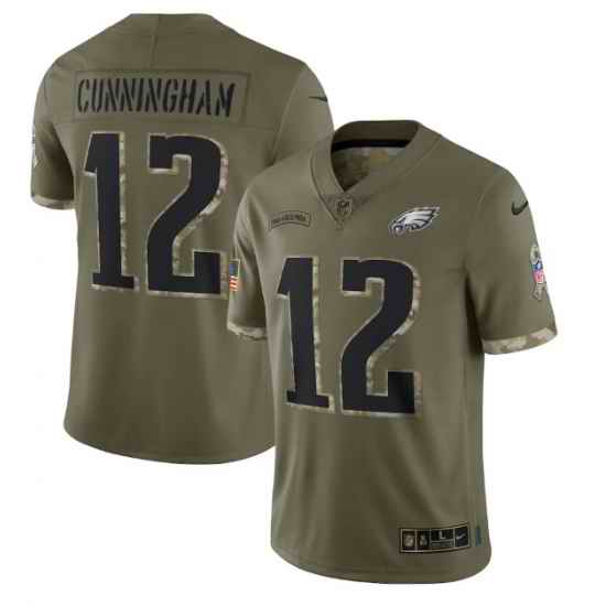 Men Philadelphia Eagles #12 Randall Cunningham Olive 2022 Salute To Service Limited Stitched Jersey->philadelphia eagles->NFL Jersey