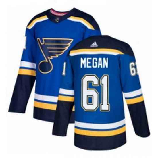 Mens Adidas St Louis Blues #61 Wade Megan Premier Royal Blue Home NHL Jersey->st.louis blues->NHL Jersey