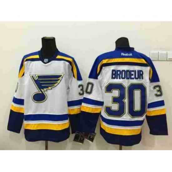 nhl jerseys st. louis blues #30 brodeur white->st.louis blues->NHL Jersey