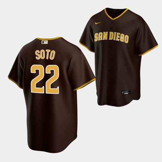 Men San Diego Padres #22 Juan Soto Brown Cool Base Stitched Baseball Jersey->new york yankees->MLB Jersey