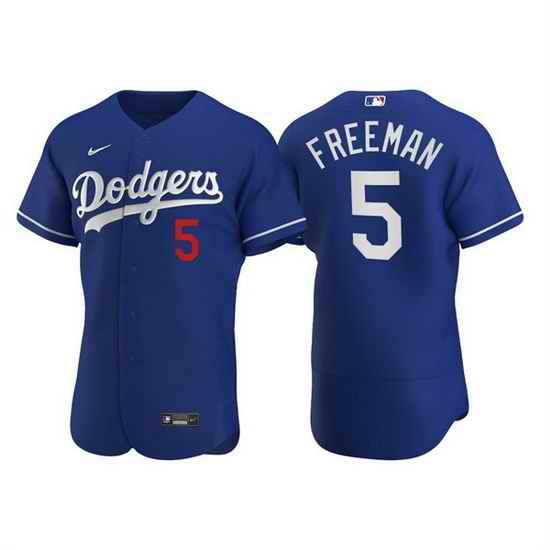 Men Los Angeles Dodgers #5 Freddie Freeman Royal Flex Base Stitched jersey->los angeles dodgers->MLB Jersey