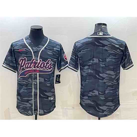 Men New England Patriots Blank Grey Camo With Patch Cool Base Stitched Baseball Jersey->miami dolphins->NFL Jersey