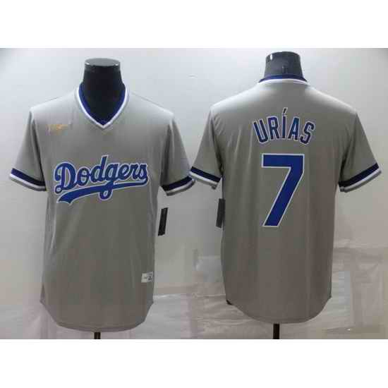 Men Los Angeles Dodgers #7 Julio Urias Grey Stitched Baseball jersey->los angeles dodgers->MLB Jersey