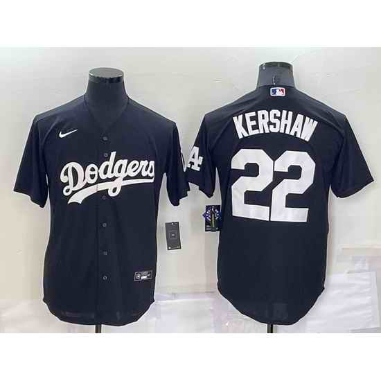 Men Los Angeles Dodgers #22 Clayton Kershaw Black Cool Base Stitched Baseball Jerseyy->los angeles dodgers->MLB Jersey