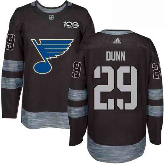 Mens Adidas St Louis Blues #29 Vince Dunn Authentic Black 1917 2017 100th Anniversary NHL Jersey->st.louis blues->NHL Jersey