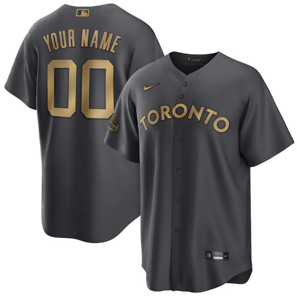 Men's Toronto Blue Jays Active Player Custom Charcoal 2022 All-Star Cool Base Stitched Baseball Jersey->washington nationals->MLB Jersey