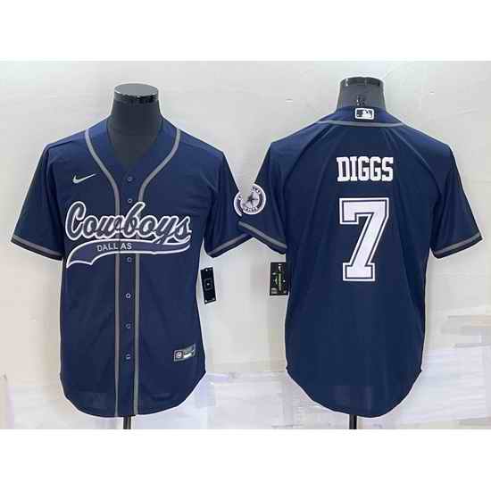 Men Dallas Cowboys #7 Trevon Diggs Navy Cool Base Stitched Baseball Jersey->dallas cowboys->NFL Jersey