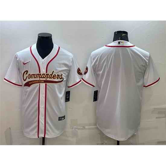 Men Washington Commanders Blank White With Patch Cool Base Stitched Baseball Jersey->arizona cardinals->NFL Jersey