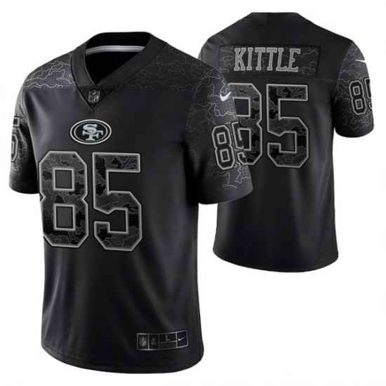Men San Francisco 49ers #85 George Kittle Black Reflective Limited Stitched Football Jersey->san francisco 49ers->NFL Jersey