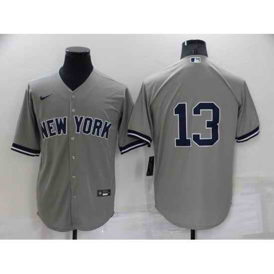Men New York Yankees #13 Alex Rodriguez Grey Cool Base Stitched Baseball Jerseys->new york yankees->MLB Jersey