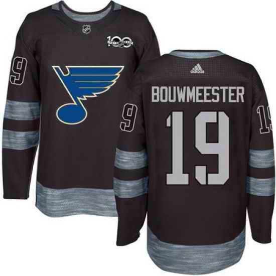 Blues #19 Jay Bouwmeester Black 1917 2017 100th Anniversary Stitched NHL Jersey->st.louis blues->NHL Jersey