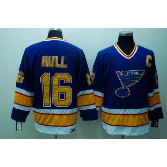 Blues #16 Brett Hull Stitched Blue CCM Throwback NHL Jersey->st.louis blues->NHL Jersey