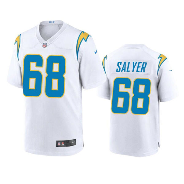 Men's Los Angeles Chargers #68 Jamaree Salyer White Stitched Jersey->kansas city chiefs->NFL Jersey