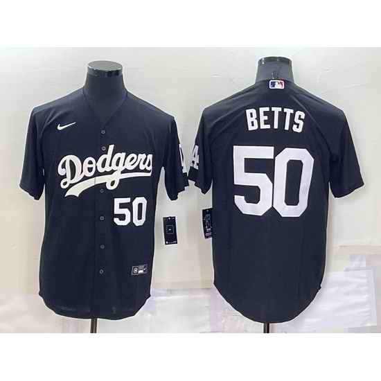 Men Los Angeles Dodgers #50 Mookie Betts Black Cool Base Stitched Jersey->los angeles dodgers->MLB Jersey