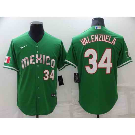 Men Los Angeles Dodgers #34 Toro Valenzuela Green Mexico Stitched Baseball jersey->los angeles dodgers->MLB Jersey