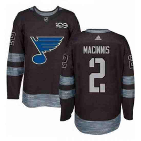 Mens Adidas St Louis Blues #2 Al Macinnis Authentic Black 1917 2017 100th Anniversary NHL Jersey->st.louis blues->NHL Jersey