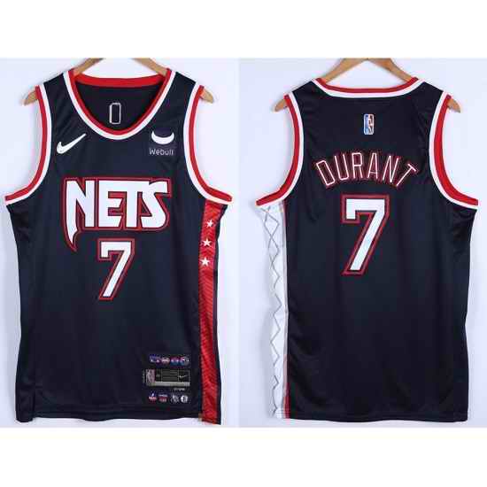 Men Brooklyn Nets Kevin Durant #7 75th Anniversary Swingman Stitched Basketball Jersey->chicago bulls->NBA Jersey