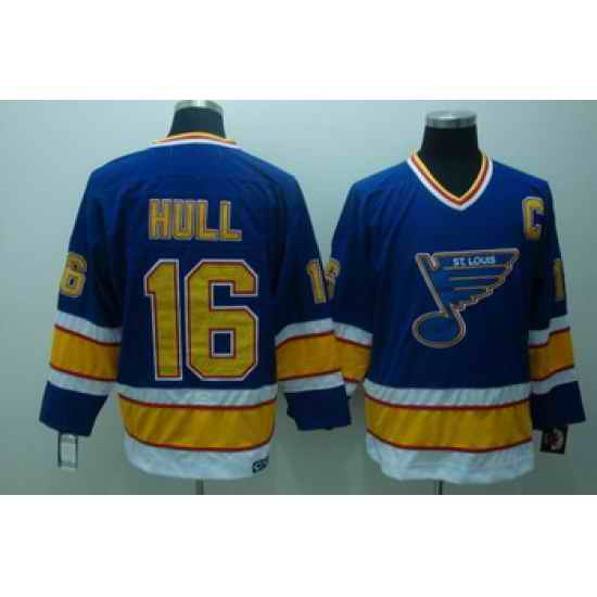 ST.LOUIS BLUES #16 Hull Blue Jerseys CCM->st.louis blues->NHL Jersey