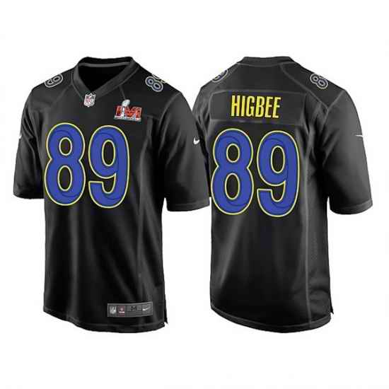 Men Los Angeles Rams #89 Tyler Higbee 2022 Black Super Bowl LVI Game Stitched Jersey->cincinnati bengals->NFL Jersey