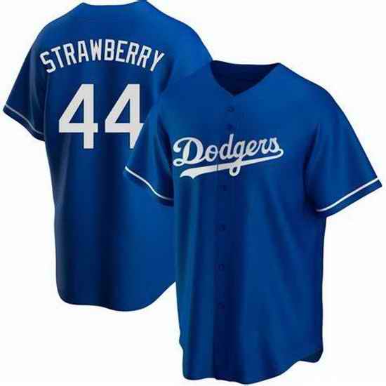 Men Nike Los Angeles Dodgers Darryl Strawberry #44 Blue Cool Base Stitched MLB Jersey->los angeles dodgers->MLB Jersey