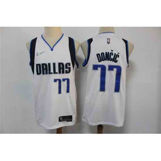 Men Dallas Mavericks Luka Don?i? #77 White 75th Anniversary Nike Stitched Jersey->golden state warriors->NBA Jersey