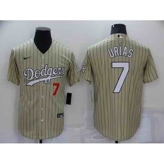 Men Los Angeles Dodgers #7 Julio Urias Cream Cool Base Stitched jersey->los angeles dodgers->MLB Jersey