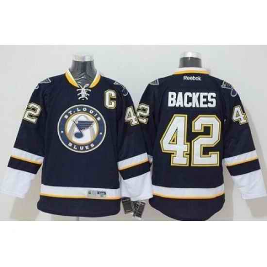 St. Louis Blues #42 David Backes Stitched Blue NHL Jersey->women nhl jersey->Women Jersey