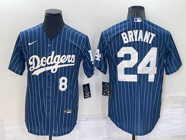 Men's Los Angeles Dodgers Front #8 Back #24 Kobe Bryant Navy Cool Base Stitched Jersey->los angeles dodgers->MLB Jersey