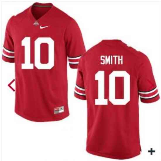 Men Ohio State Buckeyes Troy Smith #10 Red College Football Jersey->michigan wolverines->NCAA Jersey