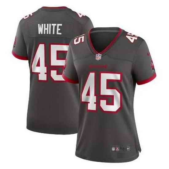 Women Nike Tampa Bay Buccaneers #45 Devin White Pewter Alternate Vapor Limited Football Jersey->women nfl jersey->Women Jersey