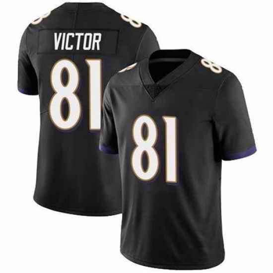 Men Nike Baltimore Ravens Binjimen Victor #81 Black Vapor Limited Jersey->tennessee titans->NFL Jersey