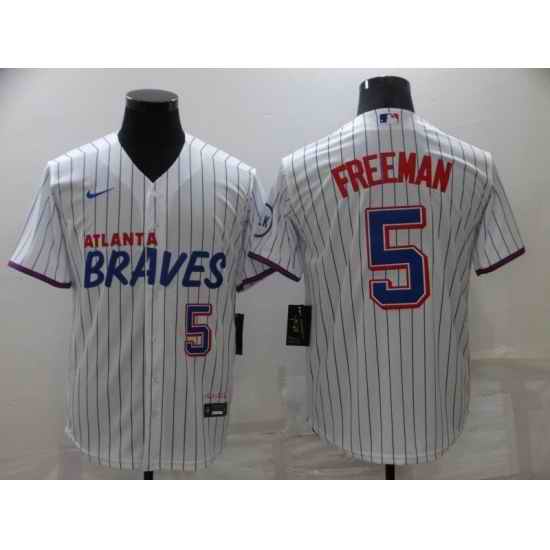 Men's Nike Atlanta Braves #5 Freddie Freeman White City Player Jersey->atlanta braves->MLB Jersey