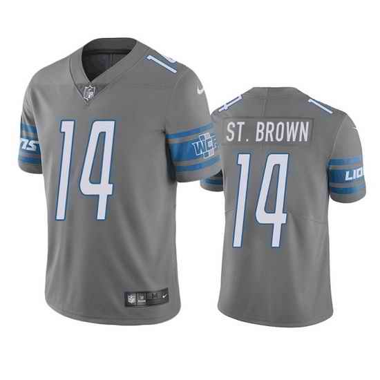 Men Detroit Lions #14 Mon Ra St Brown Grey Vapor Untouchable Limited Stitched jersey->dallas cowboys->NFL Jersey