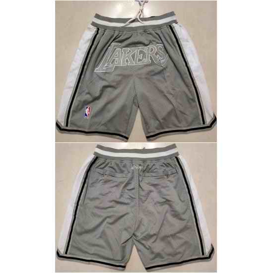 Men Los Angeles Lakers Gray Shorts Run Small->->