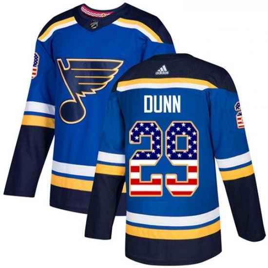 Youth Adidas St Louis Blues #29 Vince Dunn Authentic Blue USA Flag Fashion NHL Jersey->youth nhl jersey->Youth Jersey