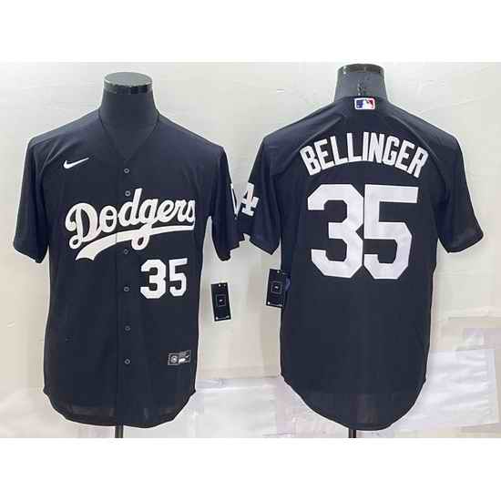 Men Los Angeles Dodgers #35 Cody Bellinger Black Cool Base Stitched Jerseyy->los angeles dodgers->MLB Jersey