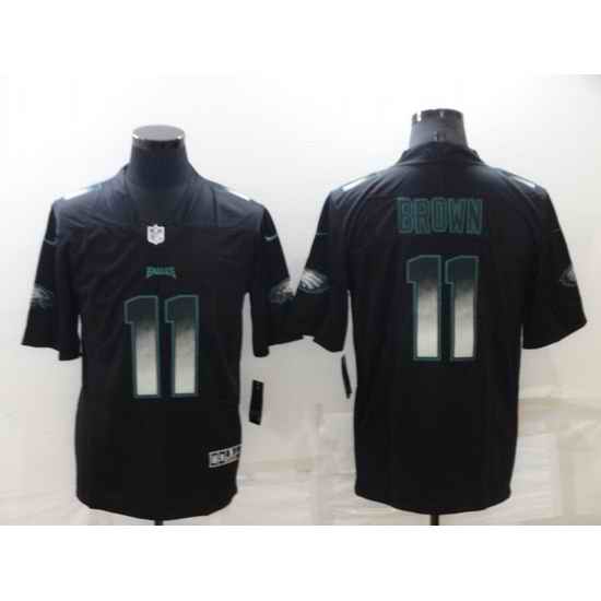 Men Philadelphia Eagles #11 A J Brown Black Smoke Fashion Limited Stitched Jerse->philadelphia eagles->NFL Jersey